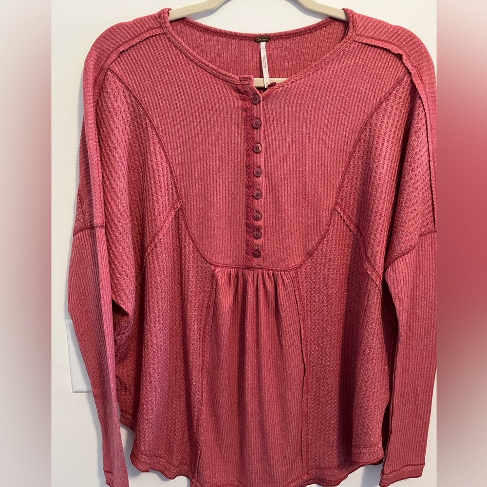 Free People Leo Henley Thermal Top